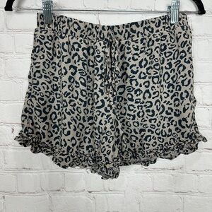 AMERICAN EAGLE viscose ruffle bottom pull on elastic waist shorts, sz S, GUC